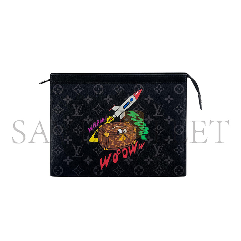 LOUIS VUITTON POCHETTE VOYAGE COMIC TRUNK MONOGRAM ECLIPSE CANVAS MM M80914 (26*20*5cm)